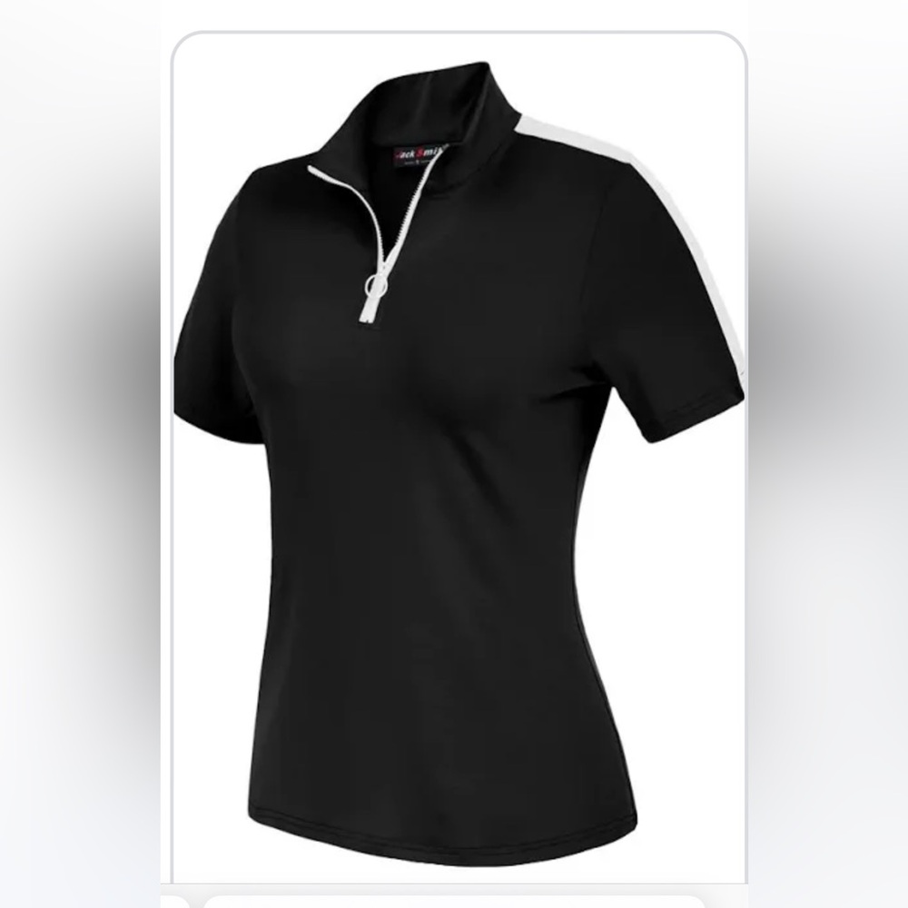 JACK SMITH black quarter zip golf shirt.  L
